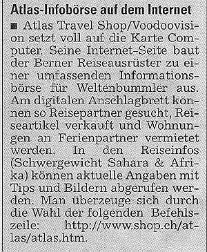  21.11.1996 - Berner TagblattAtlas Infobörse auf dem Internet