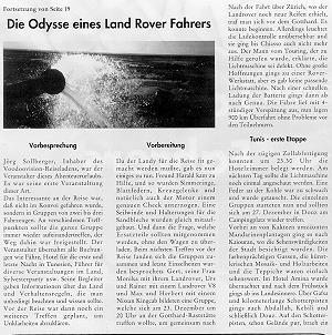  01.02.1996 - Four Wheel DriveOdysse eines Landrover-Fahrers, 1. Teil