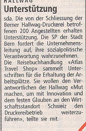  23.01.1998 - Der BundUnterstützung für Hallwag