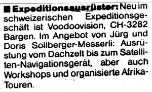  16.04.1991 - OutdoorNeu im schweizerischen Expeditions-Geschäft ...