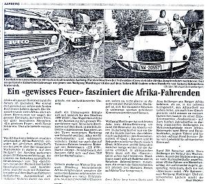  25.08.1992 - Berner ZeitungEin gewisses Feuer fasziniert die Afrika-Fahrer